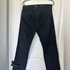 7 for all mankind black denim jeans. 32/30